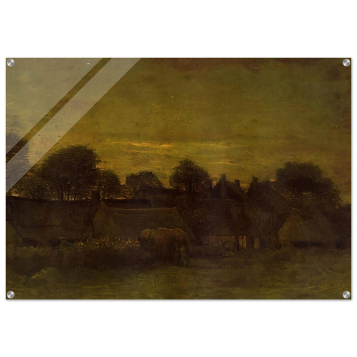 Village at sunset - Vincent van Gogh Acrylic Print - 70x100 cm / 28x40″ inches | Vincent van Gogh Wall Art | Vincent van Gogh Prints