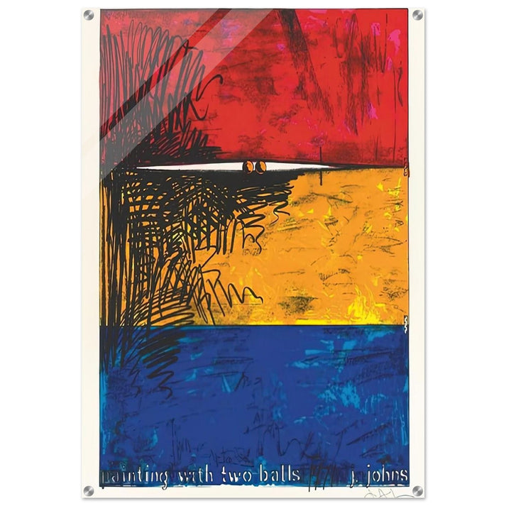PAINTING WITH TWO BALLS ULAE 87 - Jasper Johns Acrylic Print - 70x100 cm / 28x40″ inches | Jasper Johns Wall Art | Jasper Johns Prints