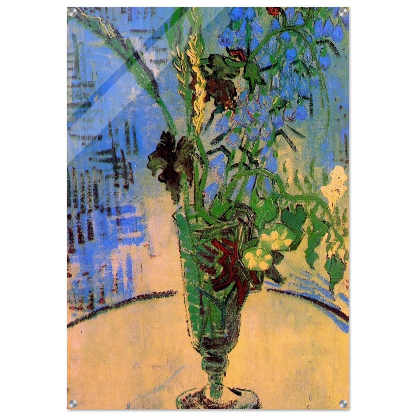 Still Life Glass with Wild Flowers - Vincent van Gogh Acrylic Print - 70x100 cm / 28x40″ inches | Vincent van Gogh Wall Art | Vincent van Gogh Prints