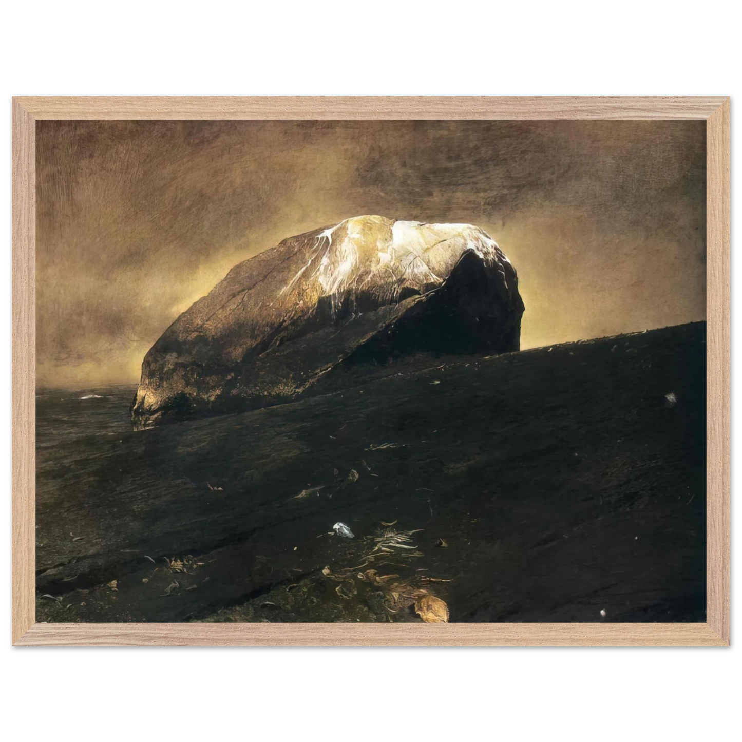 Andrew Wyeth - NOT DETECTED 42 Wall Art - 21x29.7 cm / 8x12" - Premium Wooden Framed Poster With Fine Art Paper - Wood frame