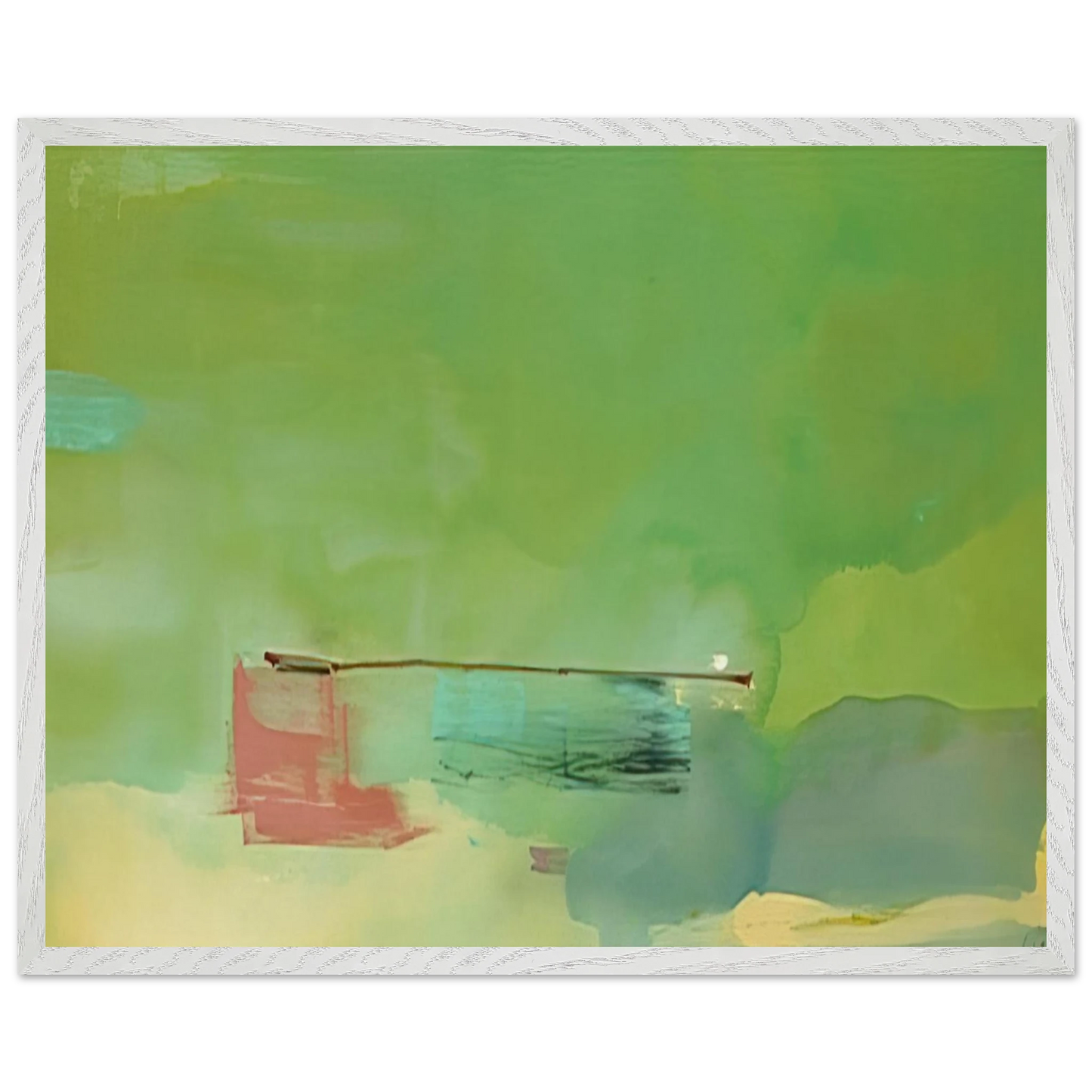 Helen Frankenthaler - Springscape - 1975 Wall art - 45x60 cm / 18x24 inches - Premium Wooden Framed Poster With Fine Art Paper - White frame