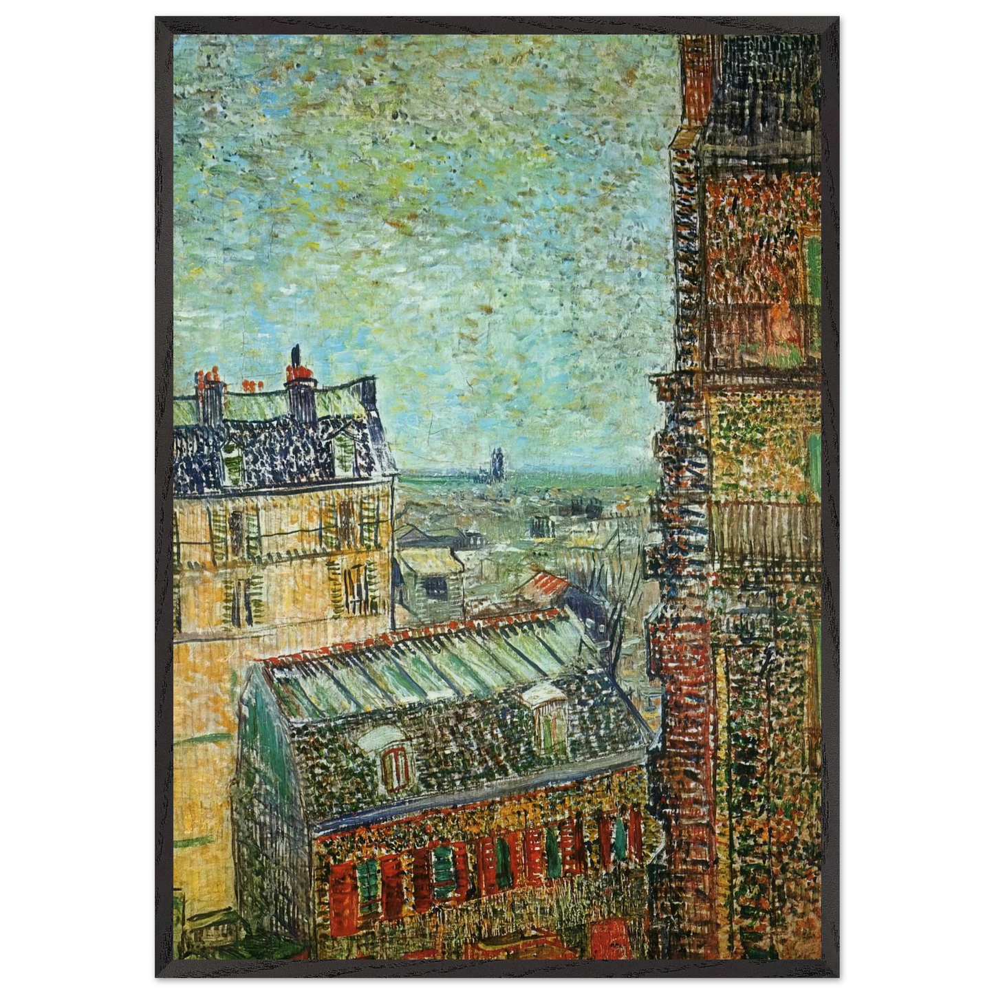View of Paris from Vincents Room in the Rue Lepic - Vincent van Gogh Framed Art Print – Black Wooden Frame - Default Title - -Framed Art Print