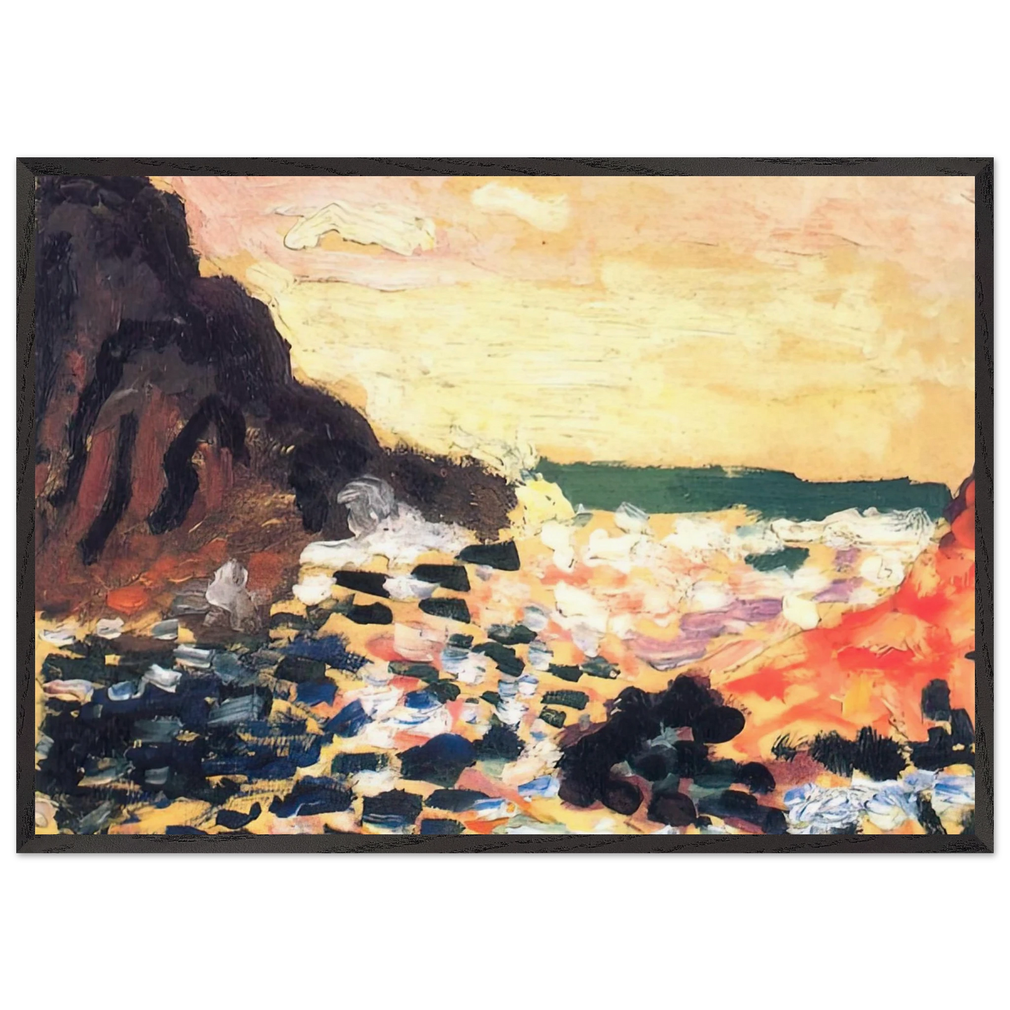SEASCAPE 1906 - Henri Matisse 70x100 cm / 28x40 inches Framed Art Print – Black Wooden Frame