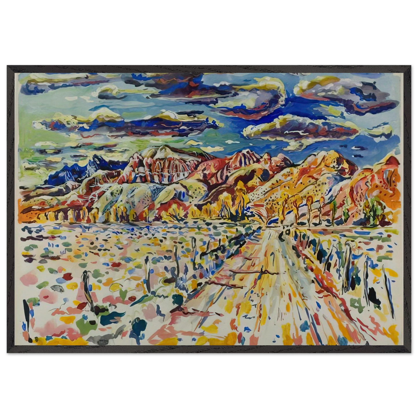 RANCH WYOMING 1946 - Ivan Albright Framed Art Print – Black Wooden Frame - Default Title - -Framed Art Print