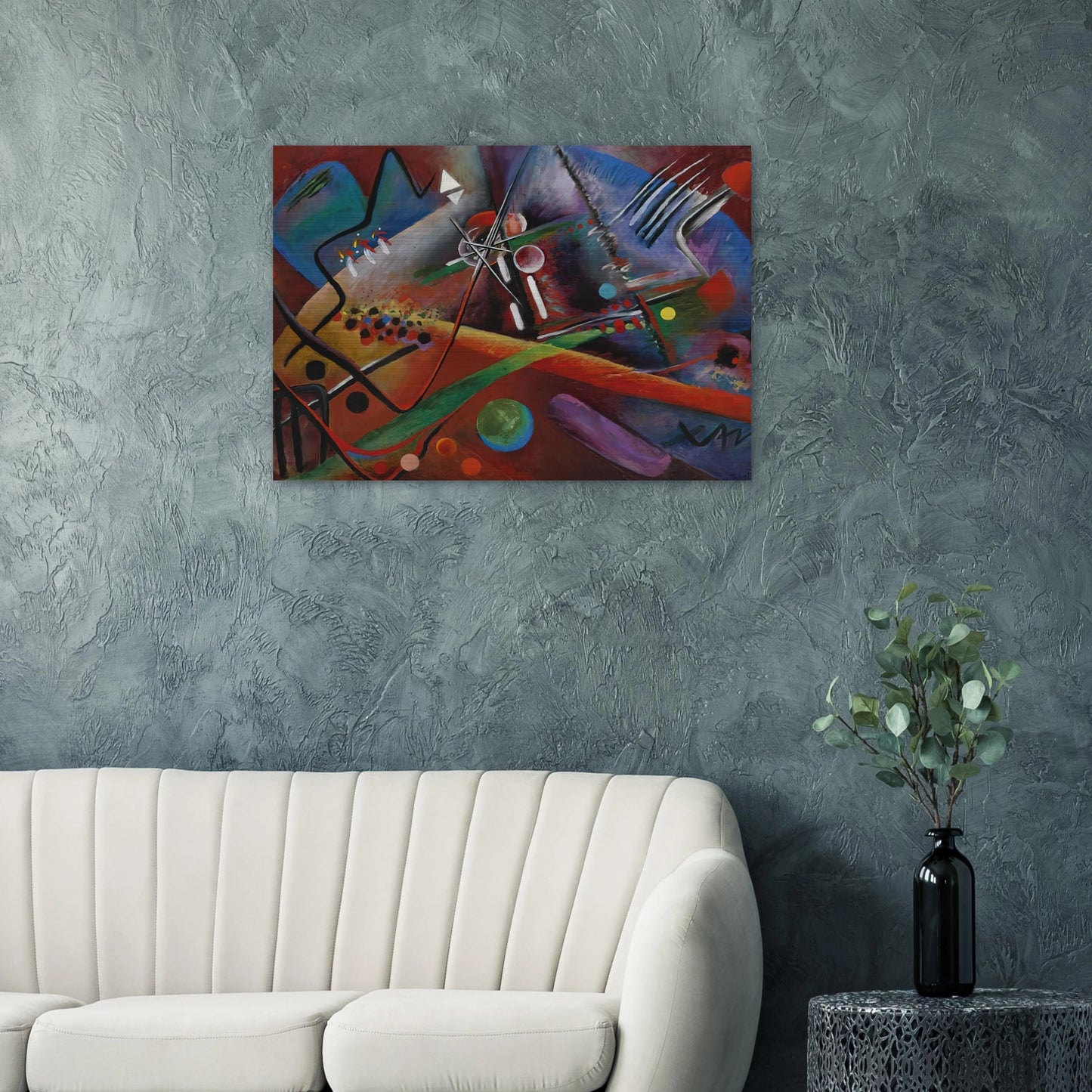 CON ROSO 1918 - Rudolf Bauer Brushed Aluminum Print - 70x100 cm / 28x40 inches | Rudolf Bauer Aluminum Print | Rudolf Bauer Prints