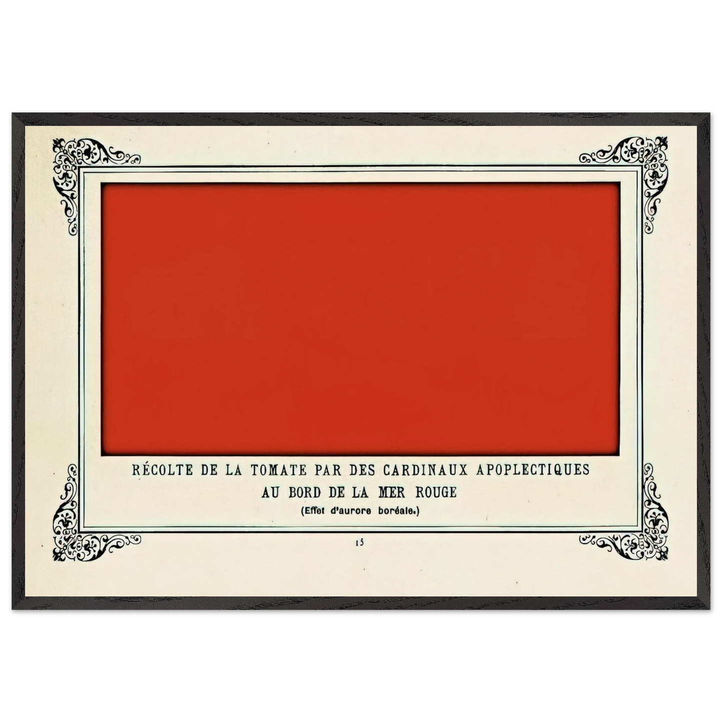 Apoplectic Cardinals Harvesting Tomatoes on the Shore of the Red Sea Study of the Aurora Borealis - Alphonse Allais 70x100 cm / 28x40 inches Framed Art Print – Black Wooden Frame