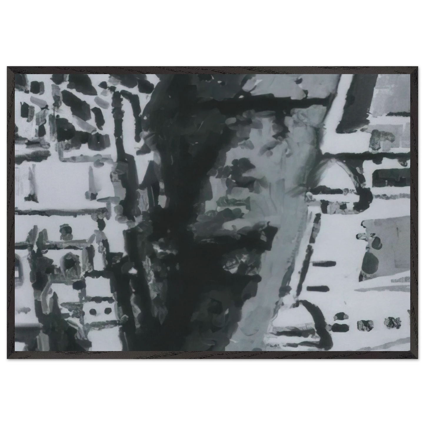 TOWNSCAPE M7 1968 - Gerhard Richter Framed Art Print – Black Wooden Frame - Default Title - -Framed Art Print