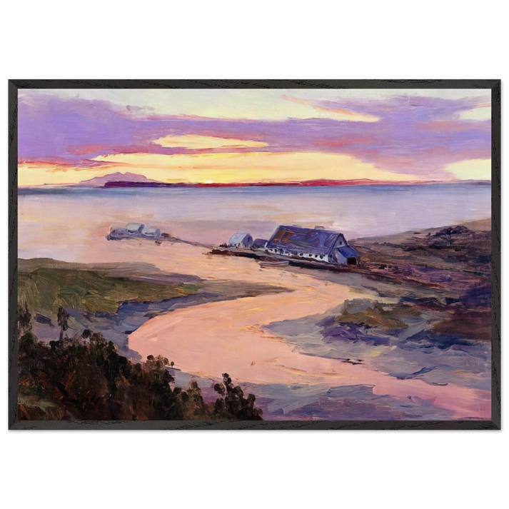 Emard Salmon Cannery - 1915 - Sydney Laurence 70x100 cm / 28x40 inches Framed Art Print – Black Wooden Frame