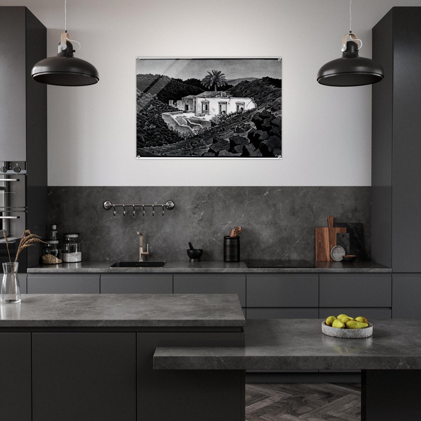 HOUSE IN THE LAVA NEAR NUNZIATA - MC Escher Acrylic Print - 70x100 cm / 28x40″ inches | Maurits Cornelis Escher Prints