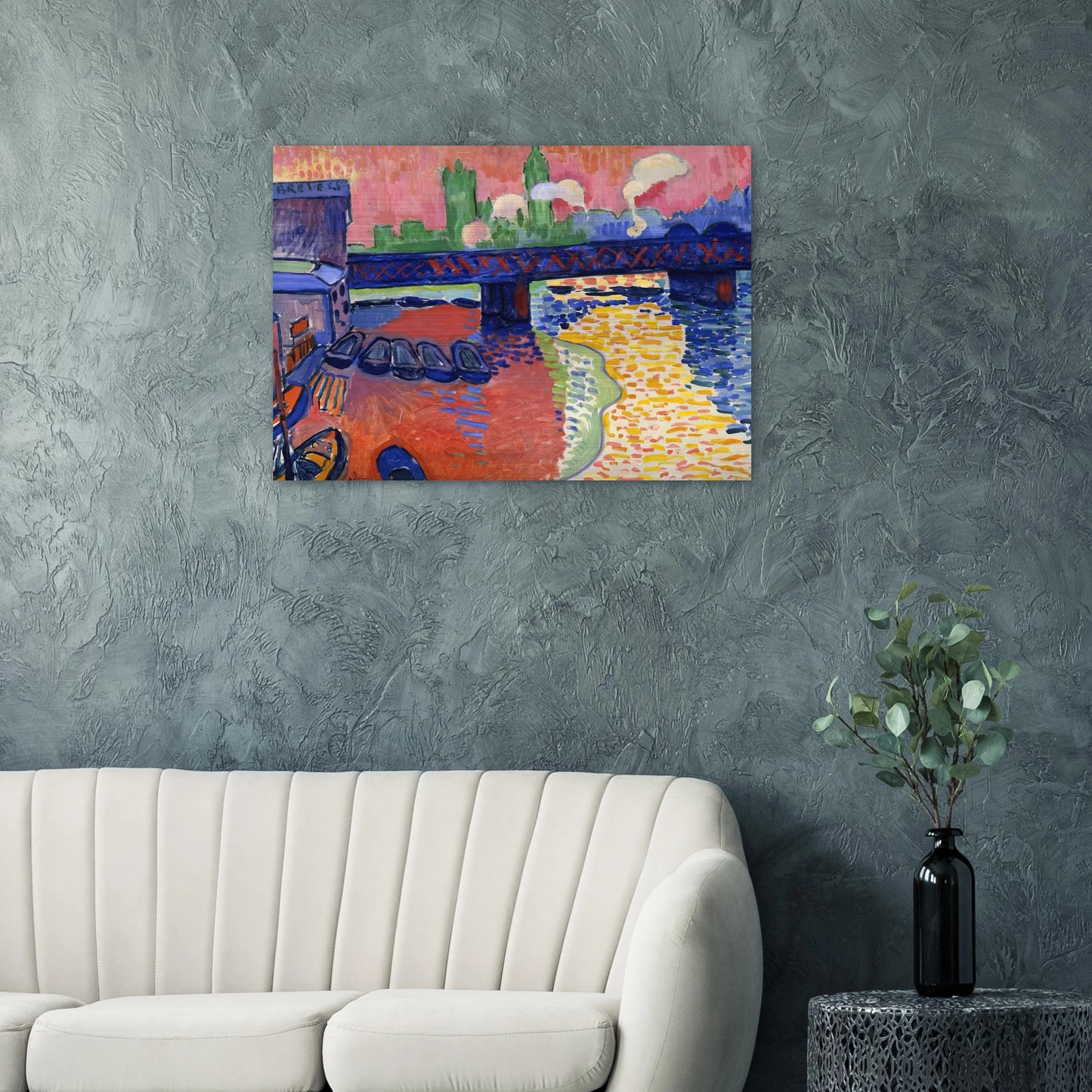 CHARING CROSS BRIDGE 1906 - Andre Derain Brushed Aluminum Print - 70x100 cm / 28x40 inches | Andre Derain Aluminum Print | Andre Derain Prints