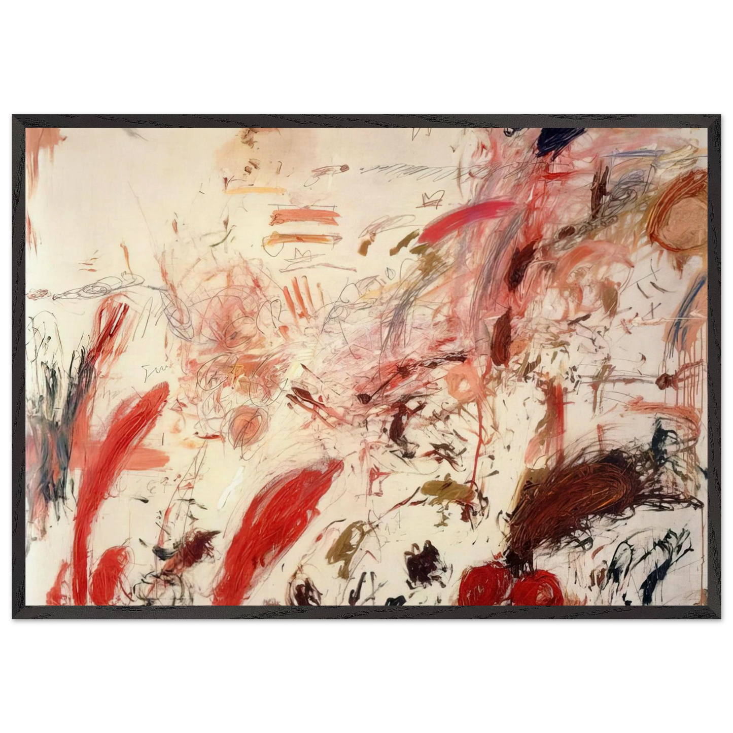 Ferragosto IV - Cy Twombly Framed Art Print – Black Wooden Frame - Default Title - -Framed Art Print