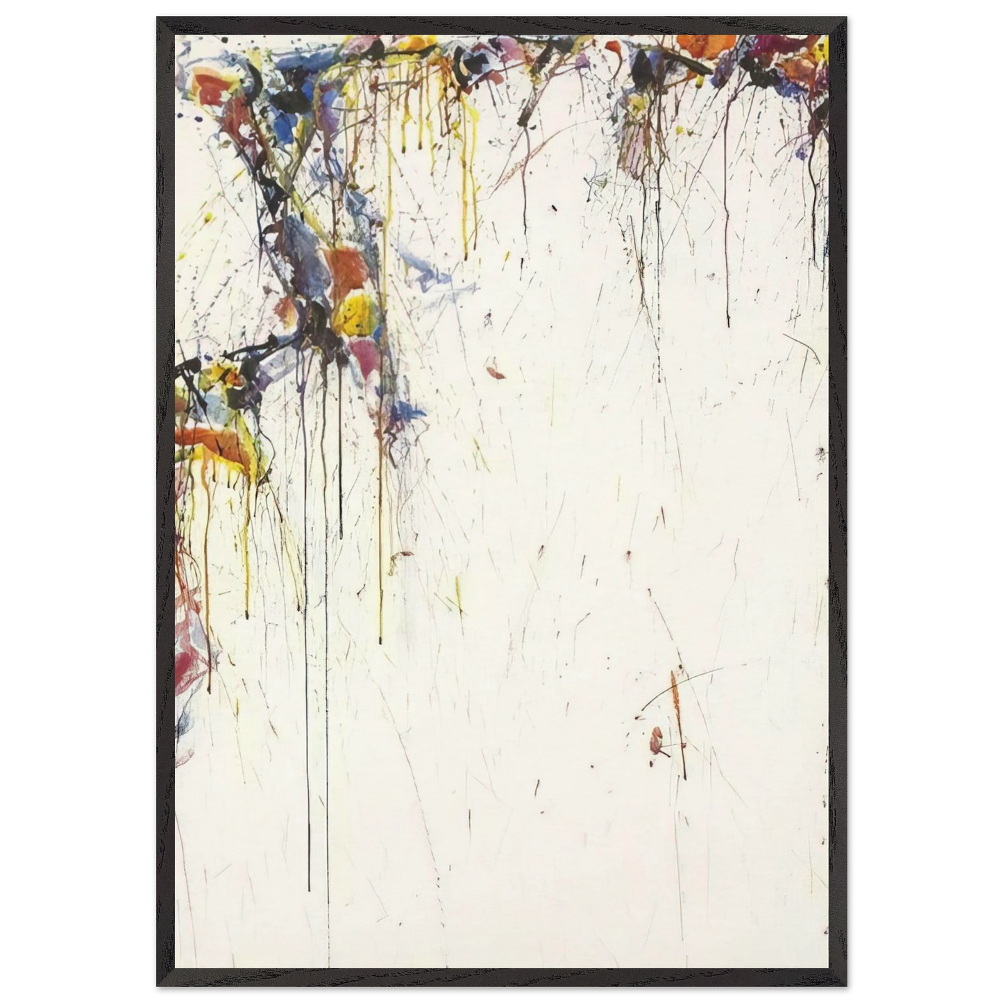 Japan Line Series No 1 Composition - Sam Francis 70x100 cm / 28x40 inches Framed Art Print – Black Wooden Frame