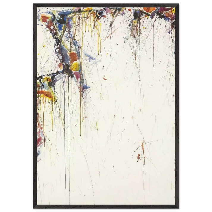 Japan Line Series No 1 Composition - Sam Francis 70x100 cm / 28x40 inches Framed Art Print – Black Wooden Frame