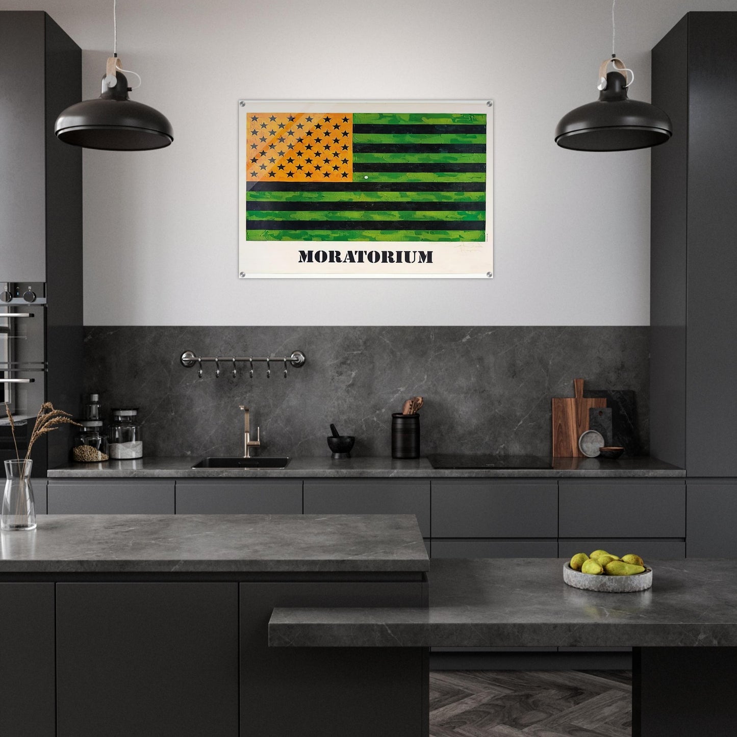 MORATORIUM FLAG - Jasper Johns Acrylic Print - 70x100 cm / 28x40″ inches