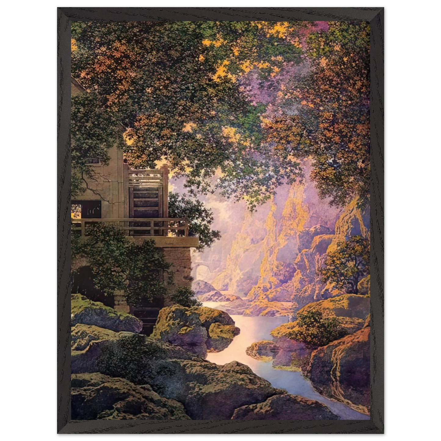 Maxfield Parrish - The Old Glen Mill Large Wall Art - 60x80 cm / 24x32 inches - Fine Art Poster-canvas - -