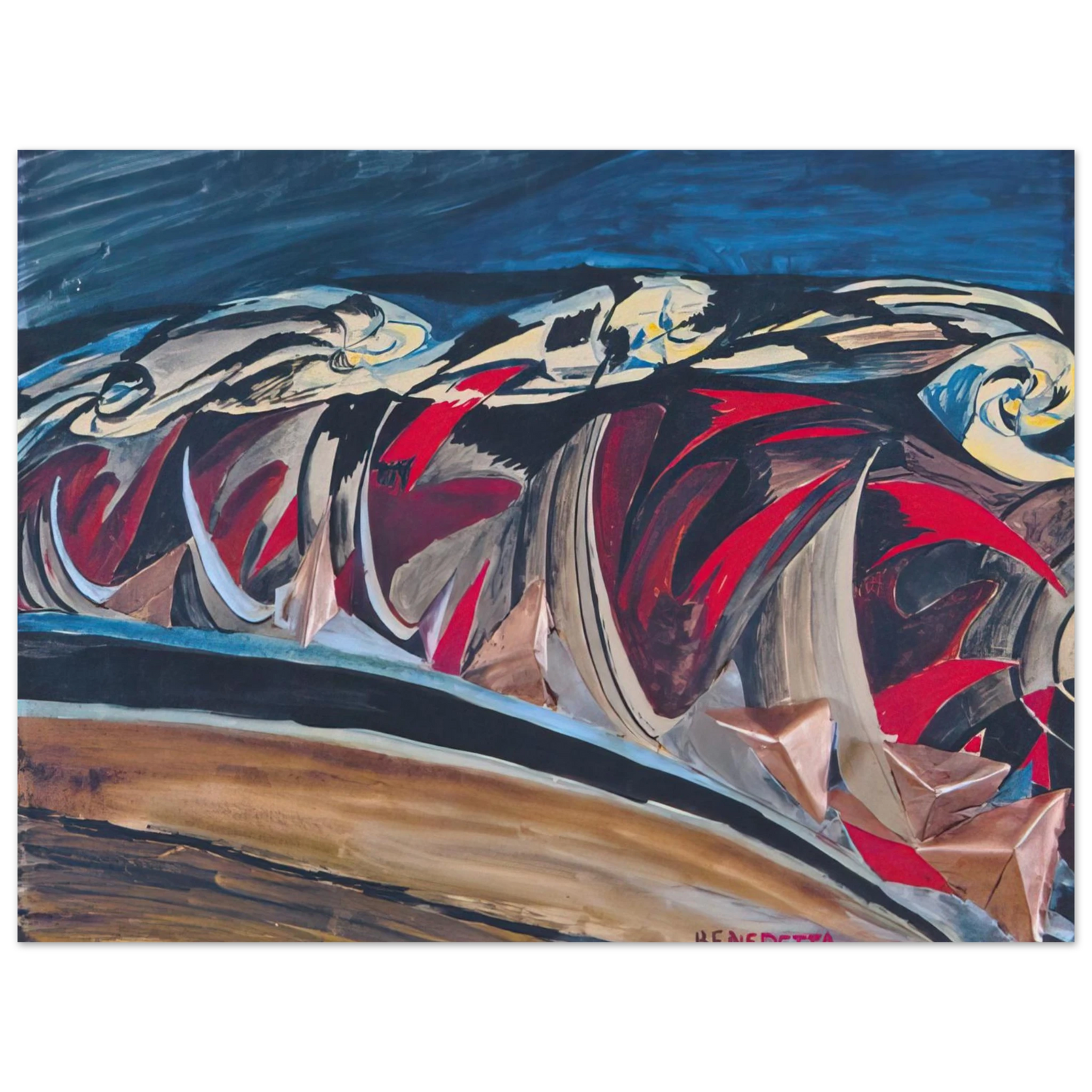 Benedetta Cappa - Lights Sounds of a Night Train - 1924 Fine Art Poster - Default Title