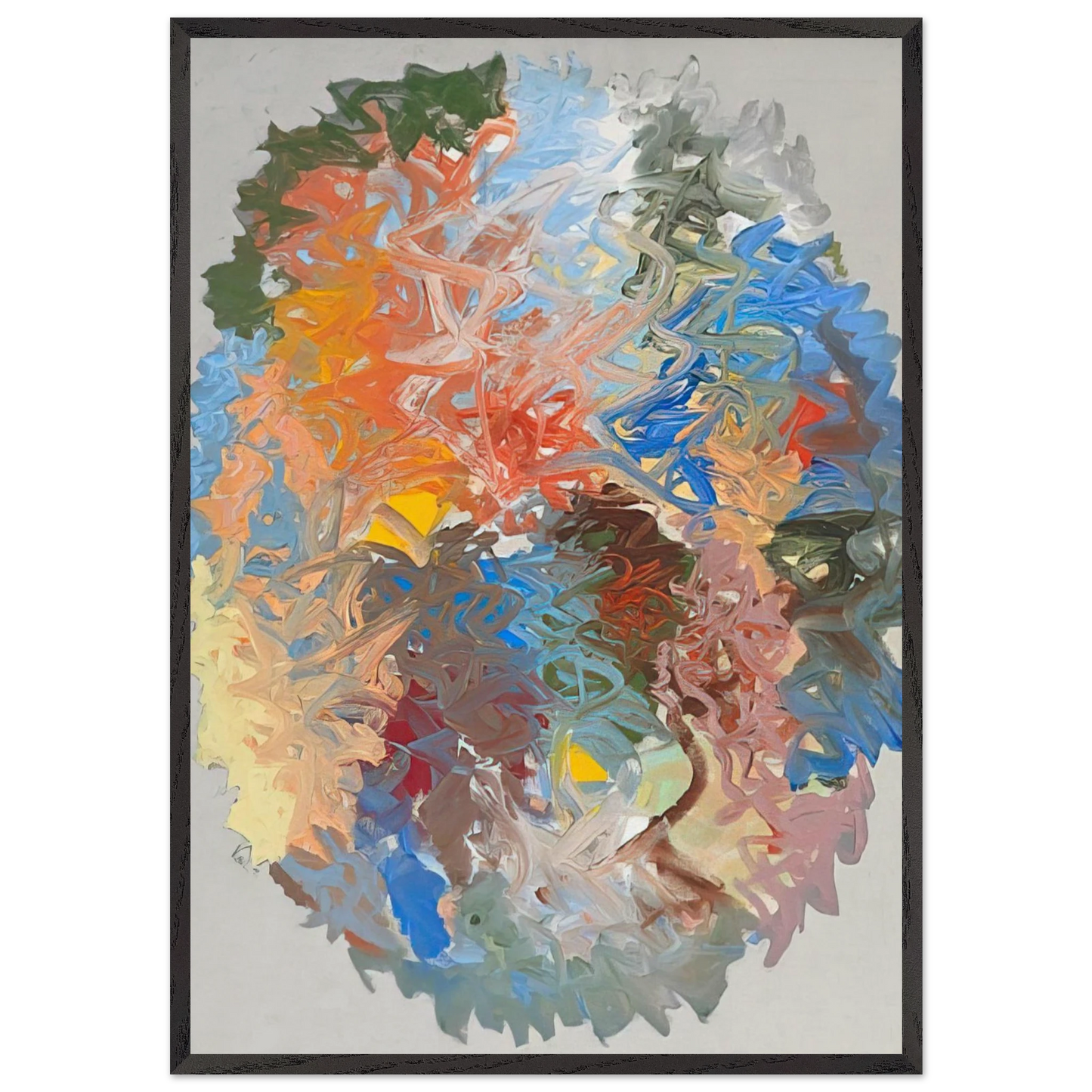 One World - 1961 - John Ferren 70x100 cm / 28x40 inches Framed Art Print – Black Wooden Frame