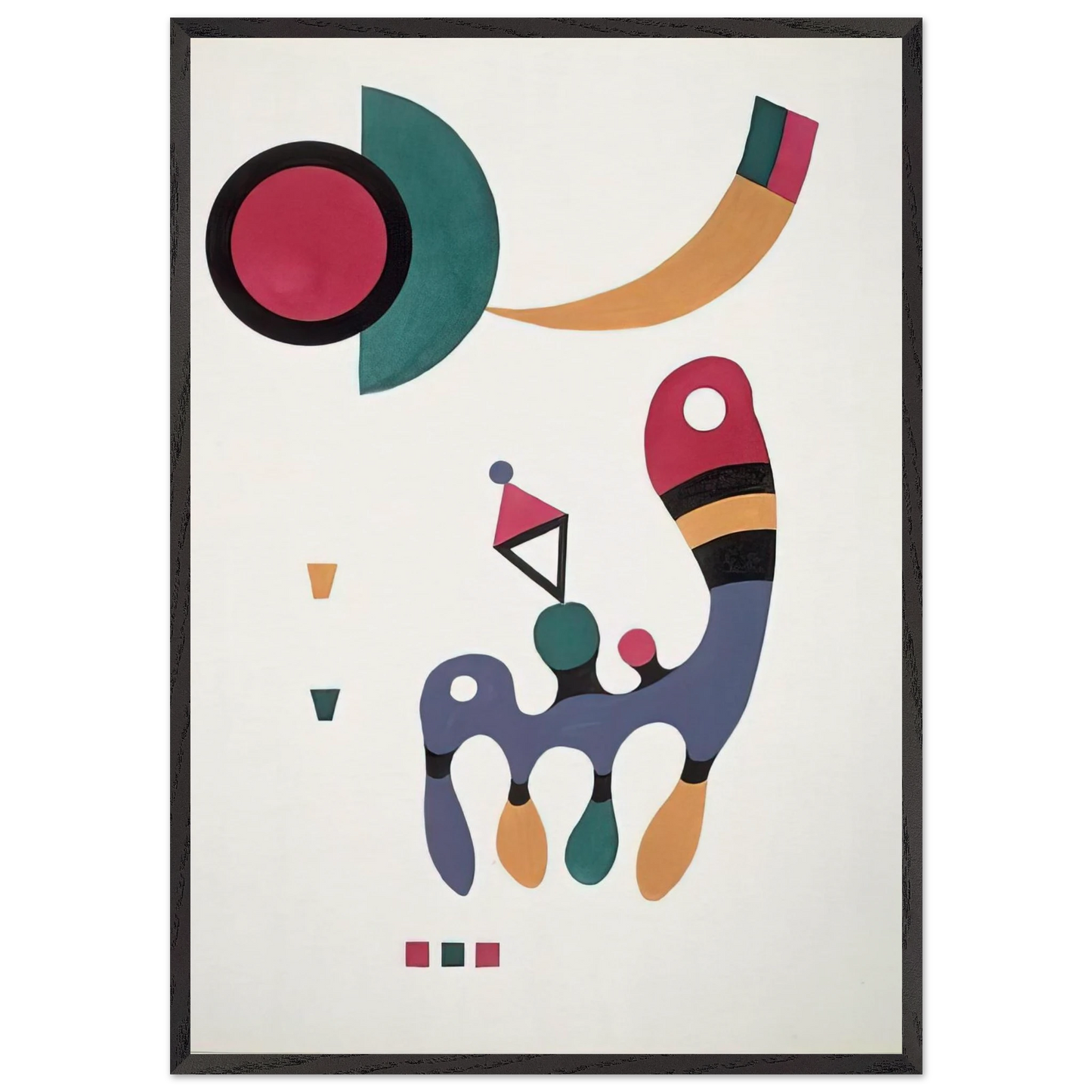 COMPOSITION 1944 - Wassily Kandinsky 70x100 cm / 28x40 inches Framed Art Print – Black Wooden Frame