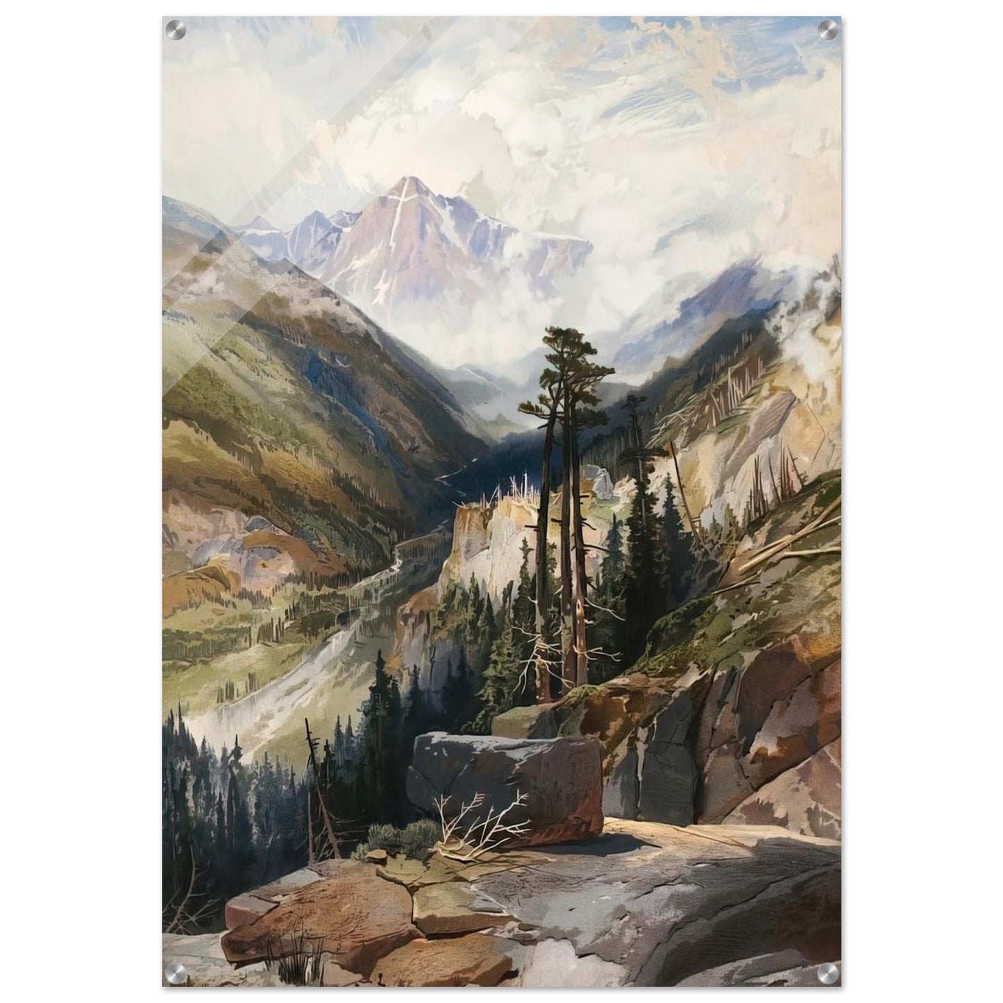The Mountain of the Holy Cross Colorado - Thomas Moran Acrylic Print - 70x100 cm / 28x40″ inches | Thomas Moran Wall Art | Thomas Moran Prints