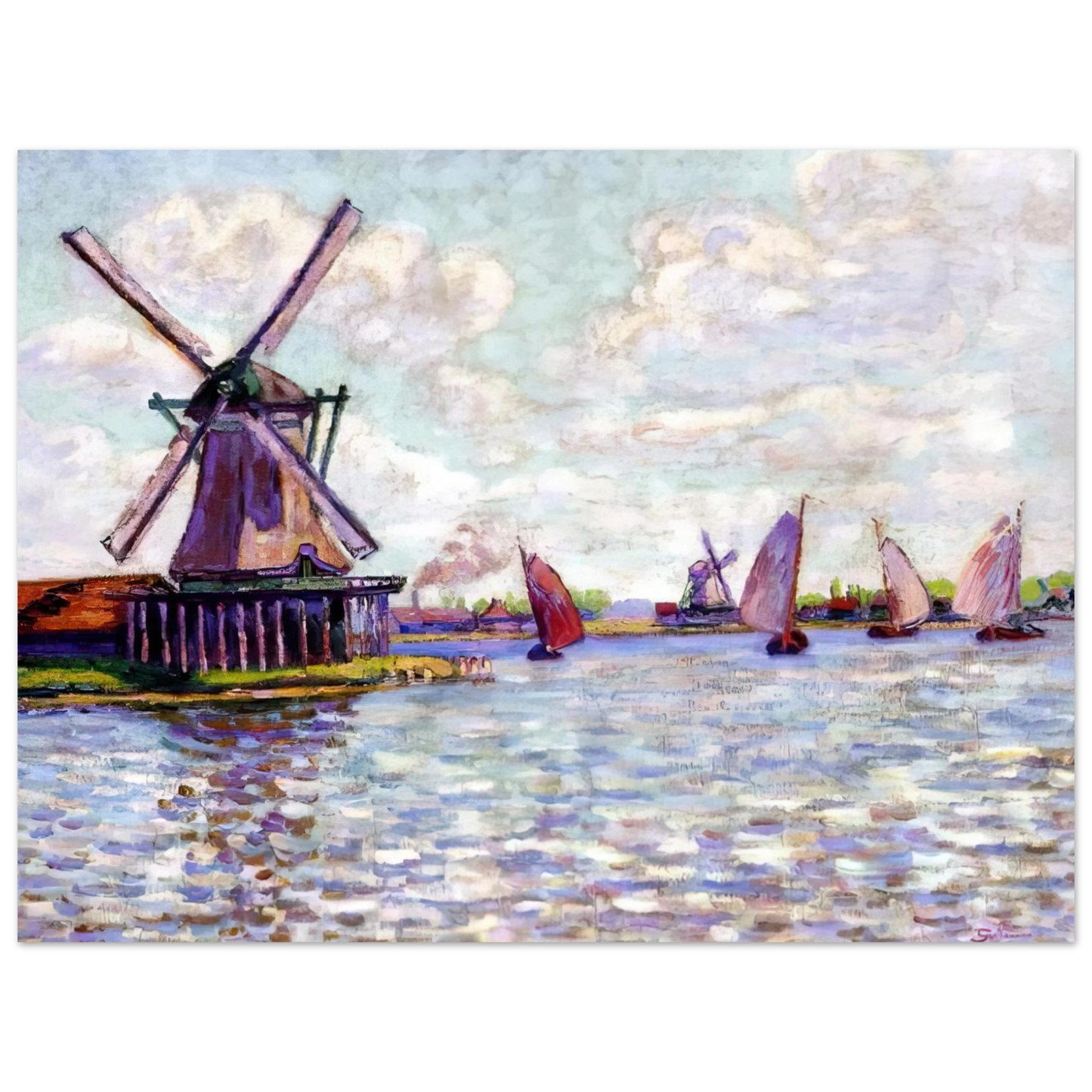 Armand Guillaumin - Moulins en Hollandee - 1904 Fine Art Poster - Default Title