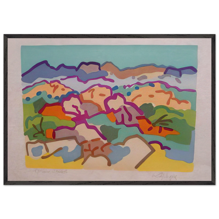 Campagne grecque - 1964 - Charles Lapicque 70x100 cm / 28x40 inches Framed Art Print – Black Wooden Frame