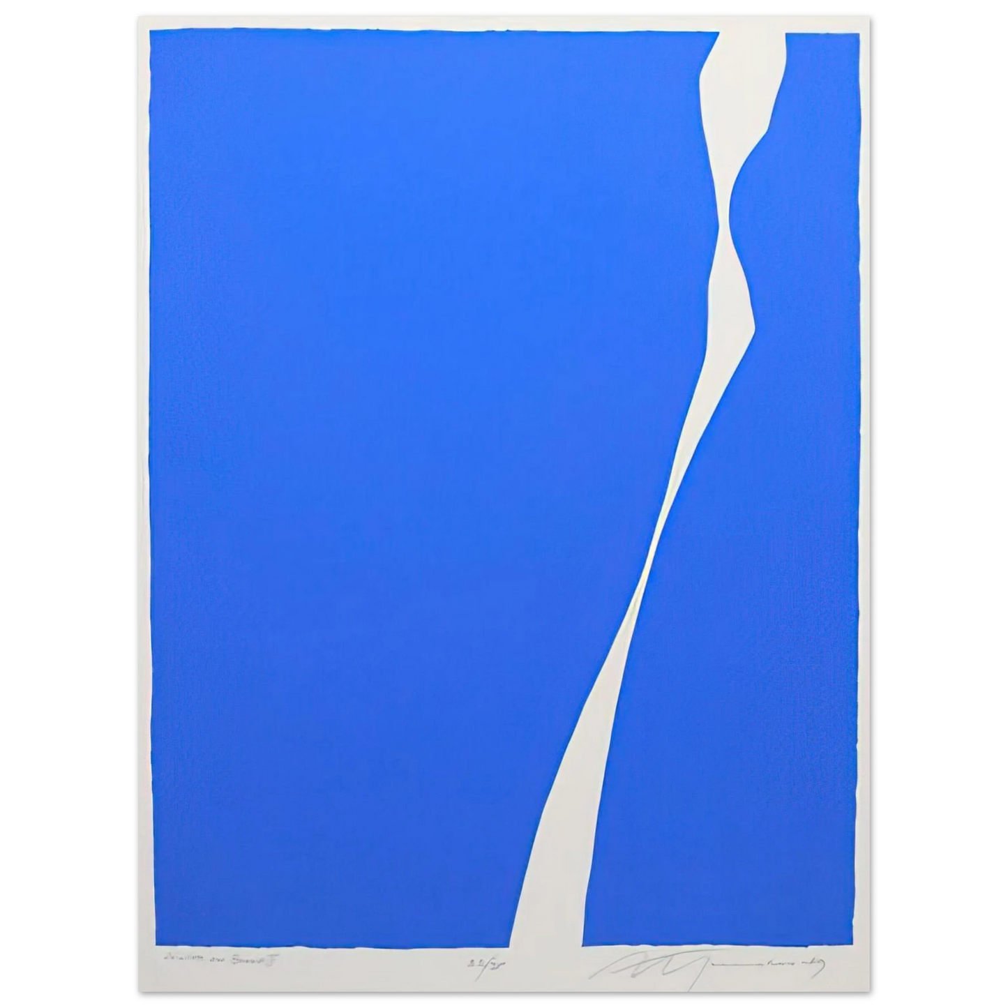 Adja Yunkers - White On Blue II - 1969 Fine Art Poster - Default Title