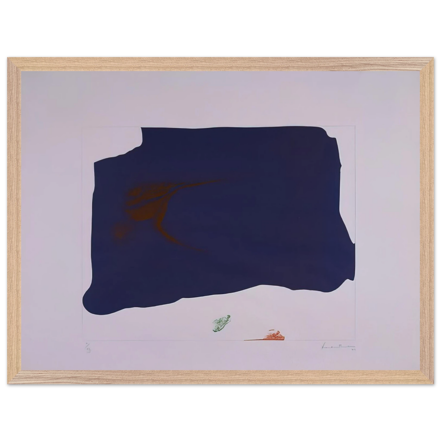 Helen Frankenthaler - Variation II on Mauve Corner - 1969 Wall art - 30x40 cm / 12x16 inches - Premium Wooden Framed Poster With Fine Art Paper - Wood frame