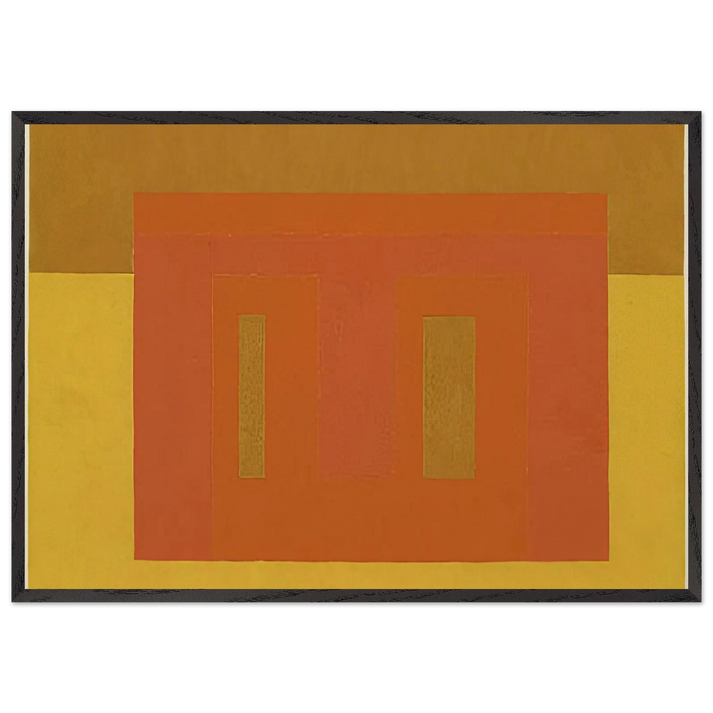 VARIANT ADOBE SOUTHERN CLIMATE 1948 - Josef Albers 70x100 cm / 28x40 inches Framed Art Print – Black Wooden Frame