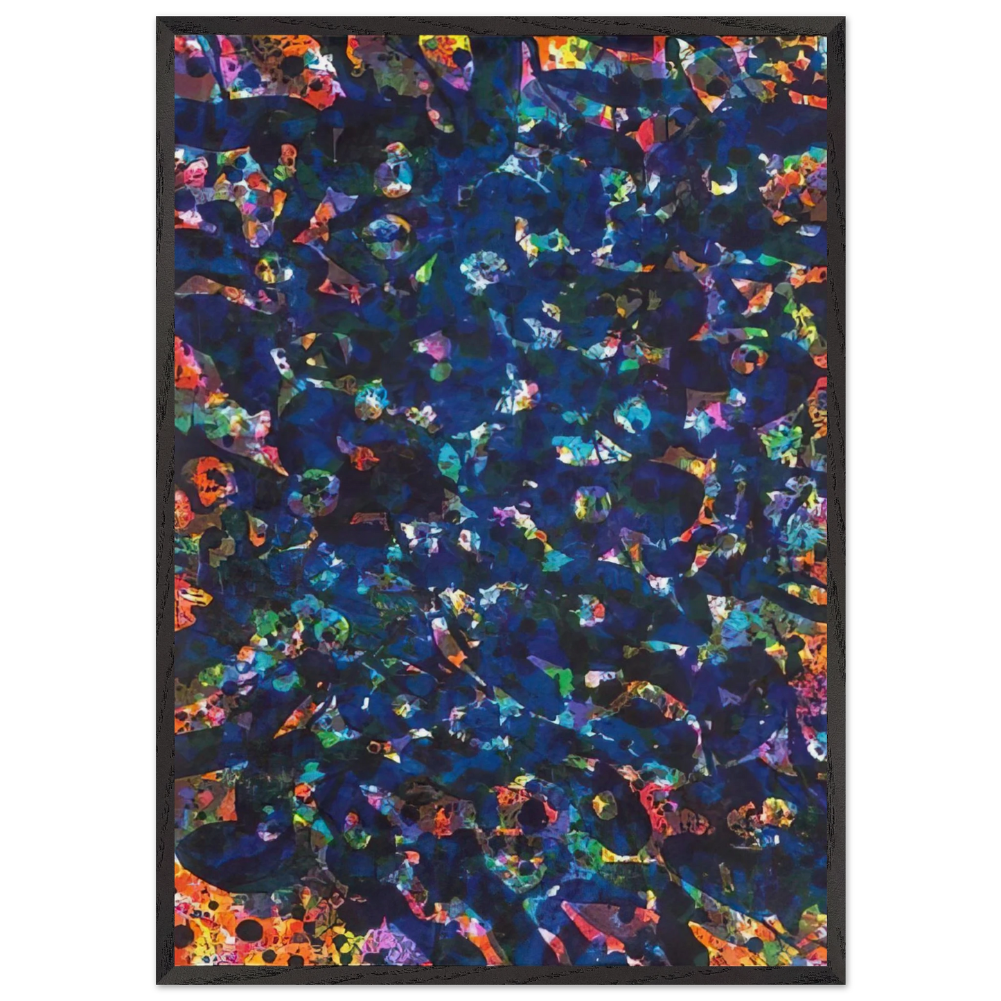 Her Blue Deeps - Sam Francis 70x100 cm / 28x40 inches Framed Art Print – Black Wooden Frame