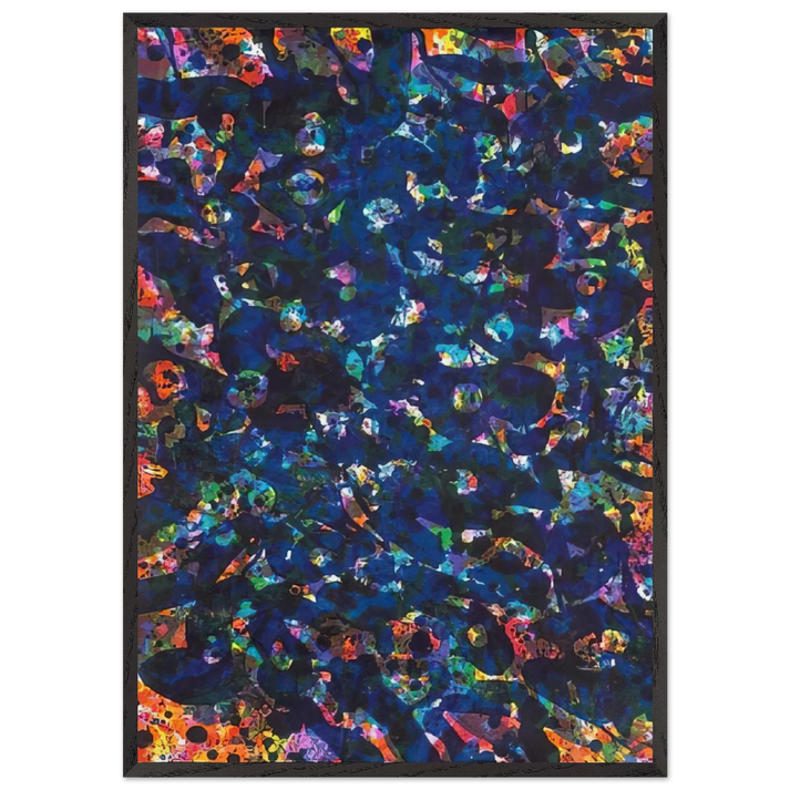 Her Blue Deeps - Sam Francis 70x100 cm / 28x40 inches Framed Art Print – Black Wooden Frame