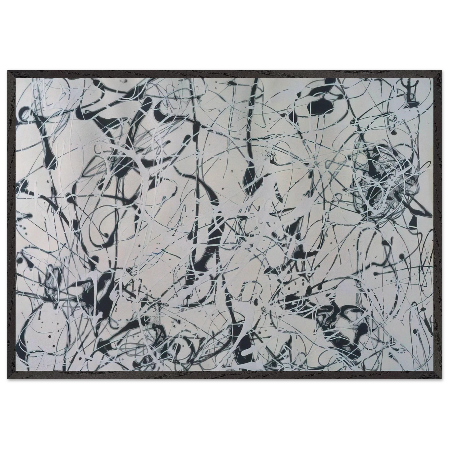 NUMBER 23 - Jackson Pollock 70x100 cm / 28x40 inches Framed Art Print – Black Wooden Frame