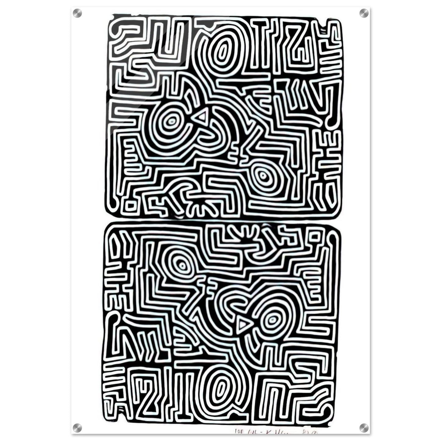 LABYRINTH 1989 - Keith Haring Acrylic Print - 70x100 cm / 28x40″ inches | Keith Haring Art For Sale