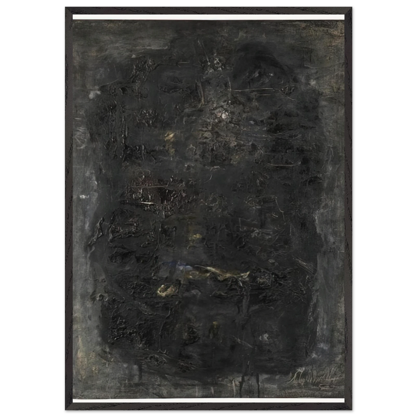 Jarbas - 1959 - Emil Schumacher 70x100 cm / 28x40 inches Framed Art Print – Black Wooden Frame