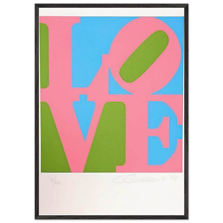 The Book of Love 11 - Robert Indiana 70x100 cm / 28x40 inches Framed Art Print – Black Wooden Frame