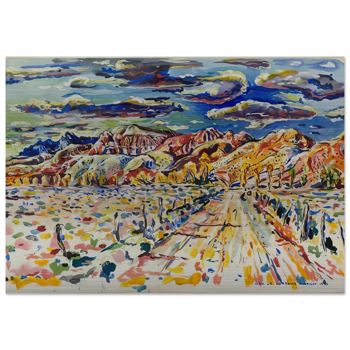 RANCH WYOMING 1946 - Ivan Albright Brushed Aluminum Print - 70x100 cm / 28x40 inches | Ivan Albright Aluminum Print | Ivan Albright Prints