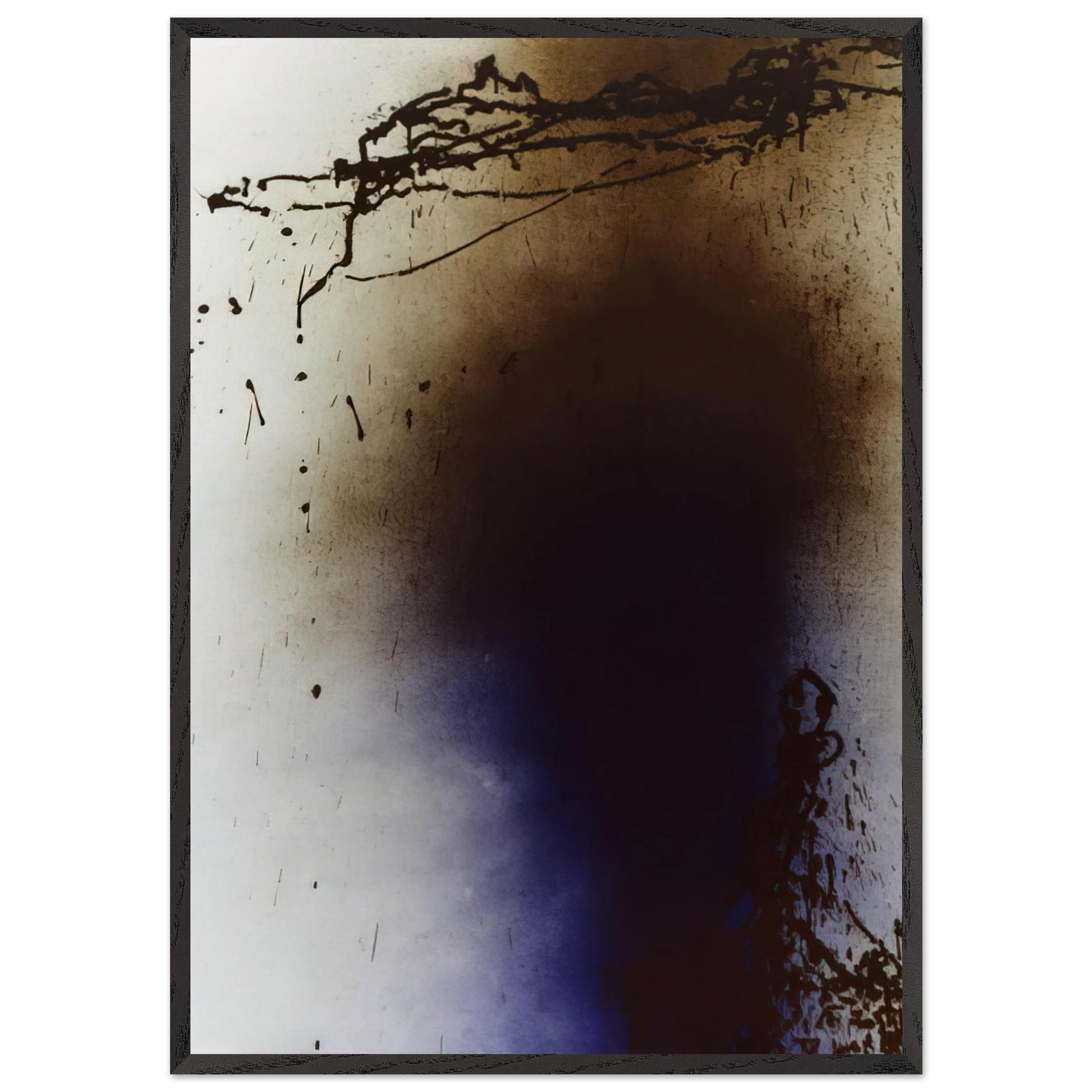 Untitled T1989-U11 - 1989 - Hans Hartung 70x100 cm / 28x40 inches Framed Art Print – Black Wooden Frame