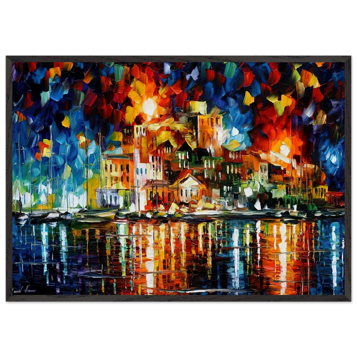 Leonid Afremov N29 - Leonid Afremov 70x100 cm / 28x40 inches Framed Art Print – Black Wooden Frame