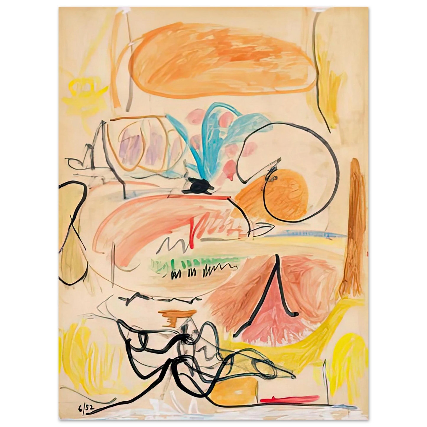 Helen Frankenthaler - Window Shade No. 1, 1952- Wall Art - 30x40 cm / 12x16 inches - Fine Art Poster - -