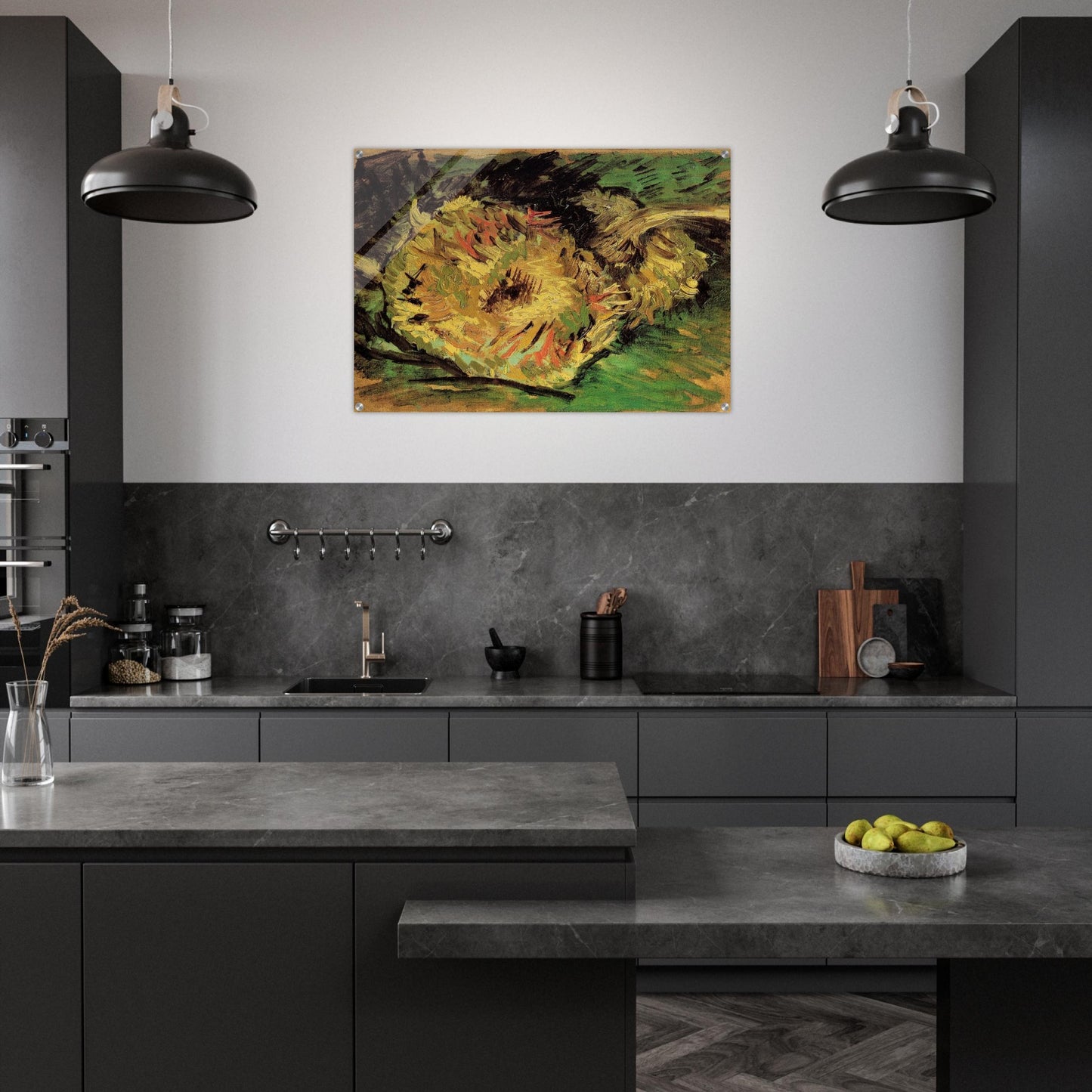 Two Cut Sunflowers - Vincent van Gogh Acrylic Print - 70x100 cm / 28x40″ inches