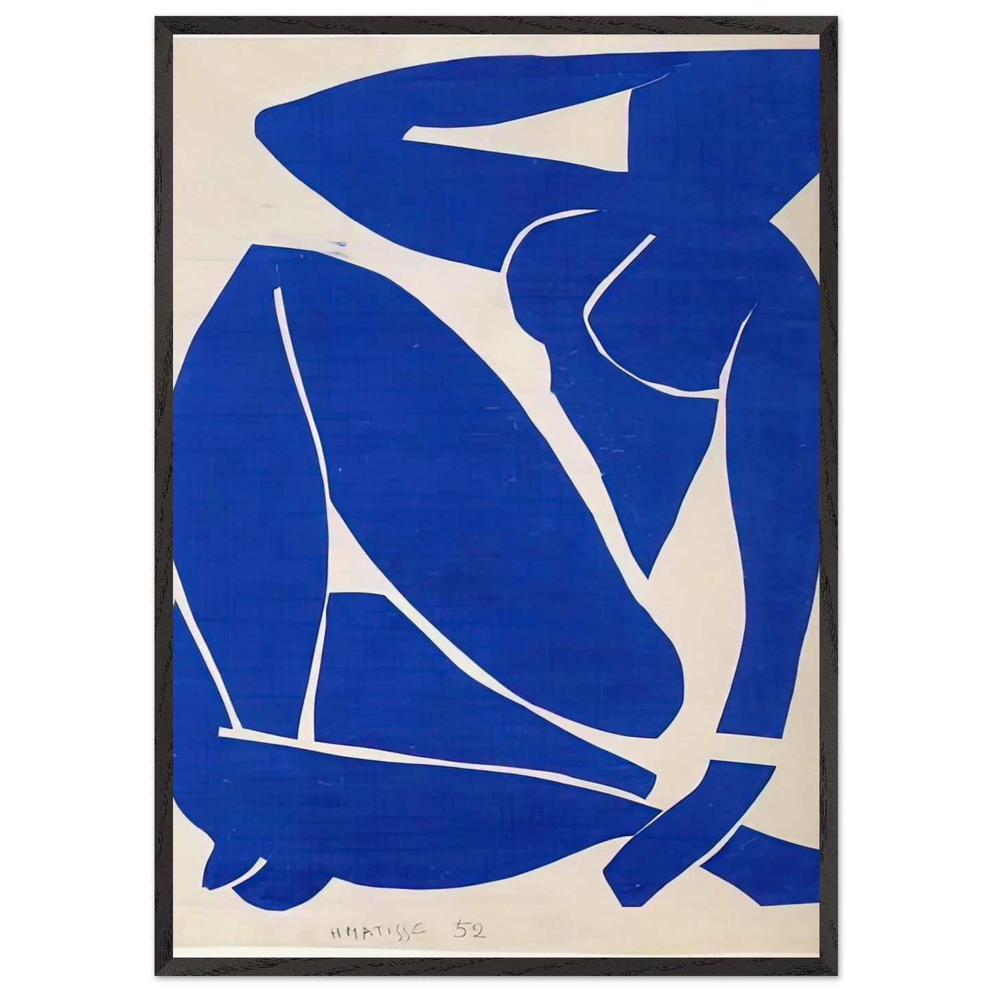 BLUE NUDE - Henri Matisse 70x100 cm / 28x40 inches Framed Art Print – Black Wooden Frame