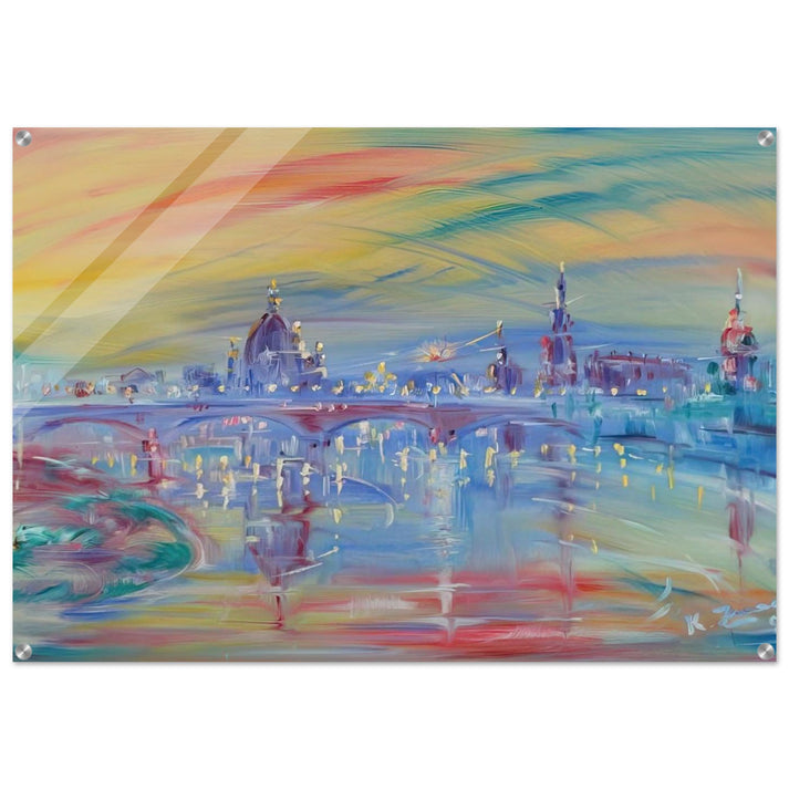 View of Rome and the Tiber - Konrad Zuse Acrylic Print - 70x100 cm / 28x40″ inches
