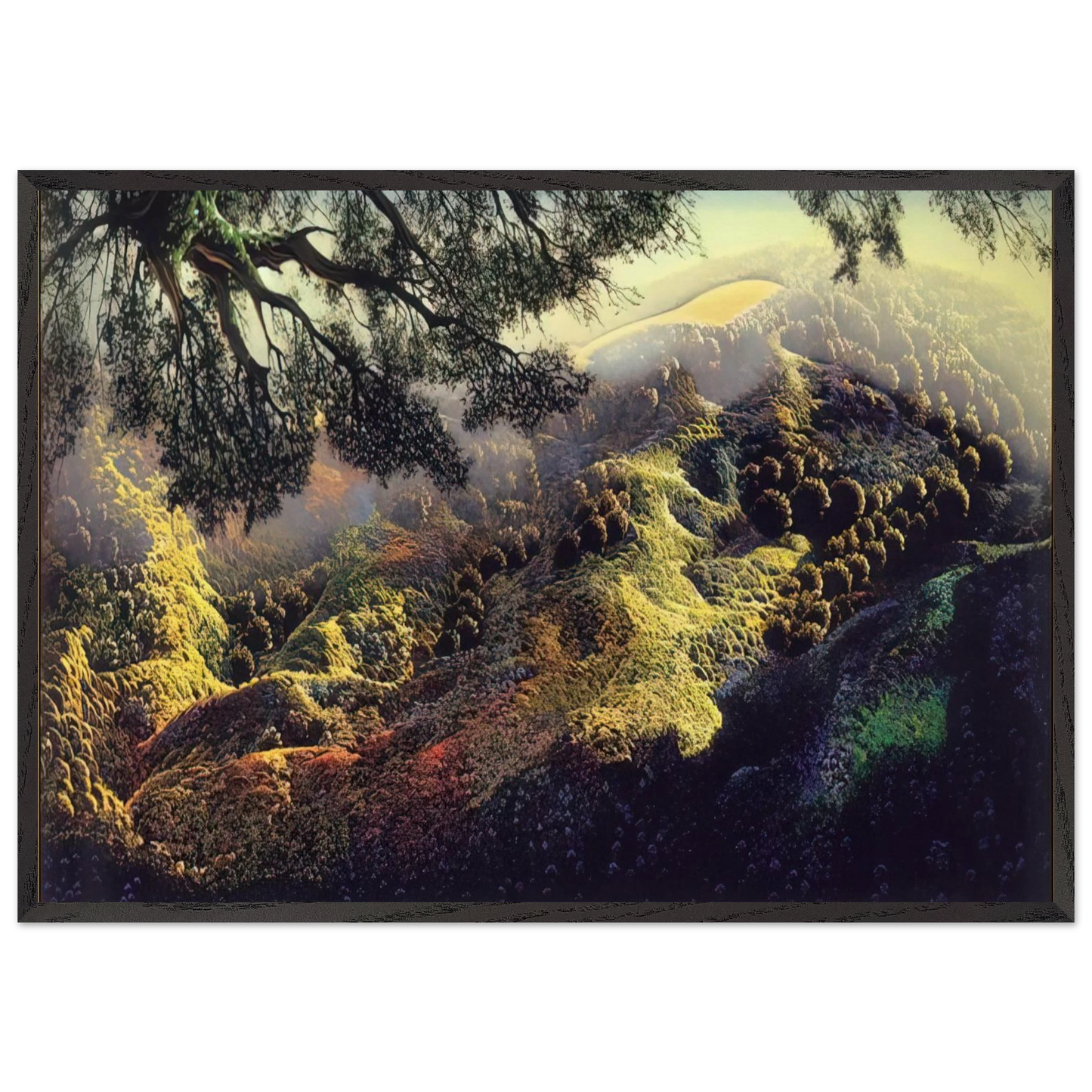 Paradise - Eyvind Earle 70x100 cm / 28x40 inches Framed Art Print – Black Wooden Frame