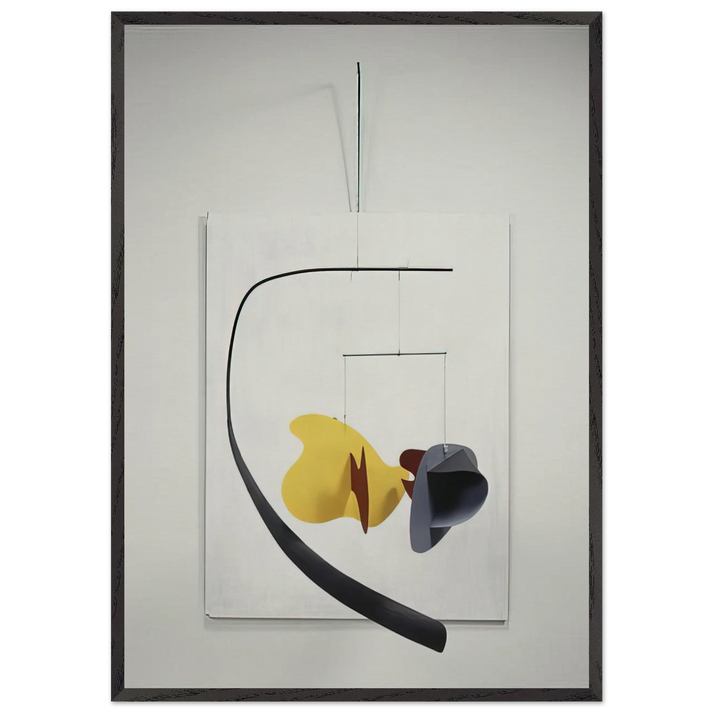 WHITE PANEL 1936 - Alexander Calder 70x100 cm / 28x40 inches Framed Art Print – Black Wooden Frame