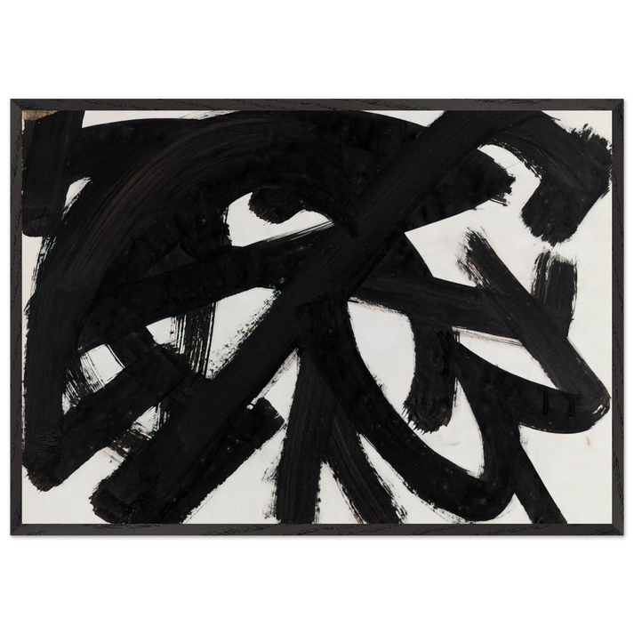 Brou de noix sur papier 48 x 625 cm 1946 - 1946 - Pierre Soulages 70x100 cm / 28x40 inches Framed Art Print – Black Wooden Frame
