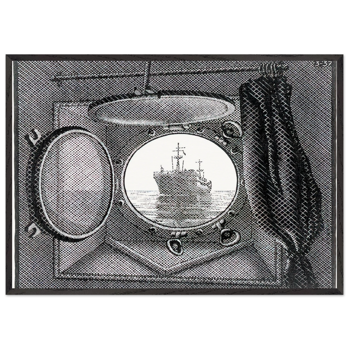 PORTHOLE - MC Escher Framed Art Print – Black Wooden Frame - Default Title - -Framed Art Print