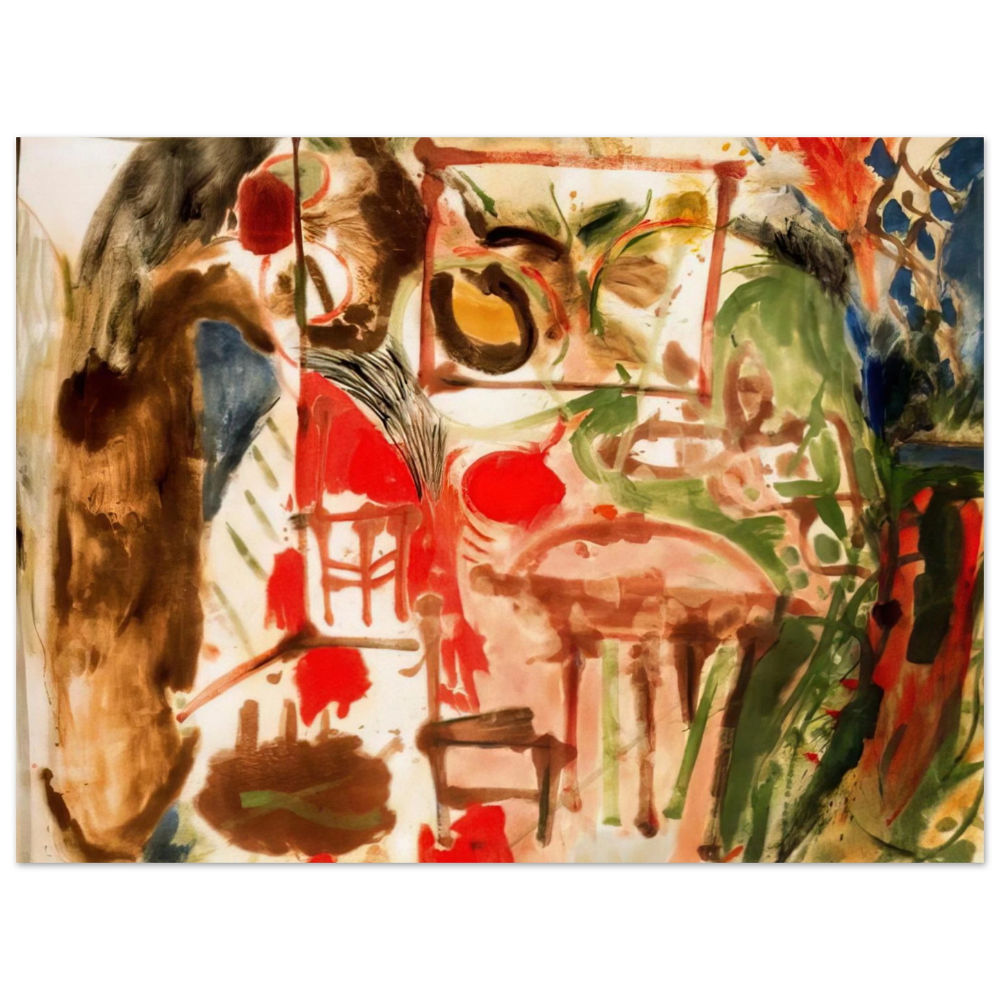 Helen Frankenthaler - Interior - 1957 Wall art - 60x80 cm / 24x32 inches - Fine Art Poster - -