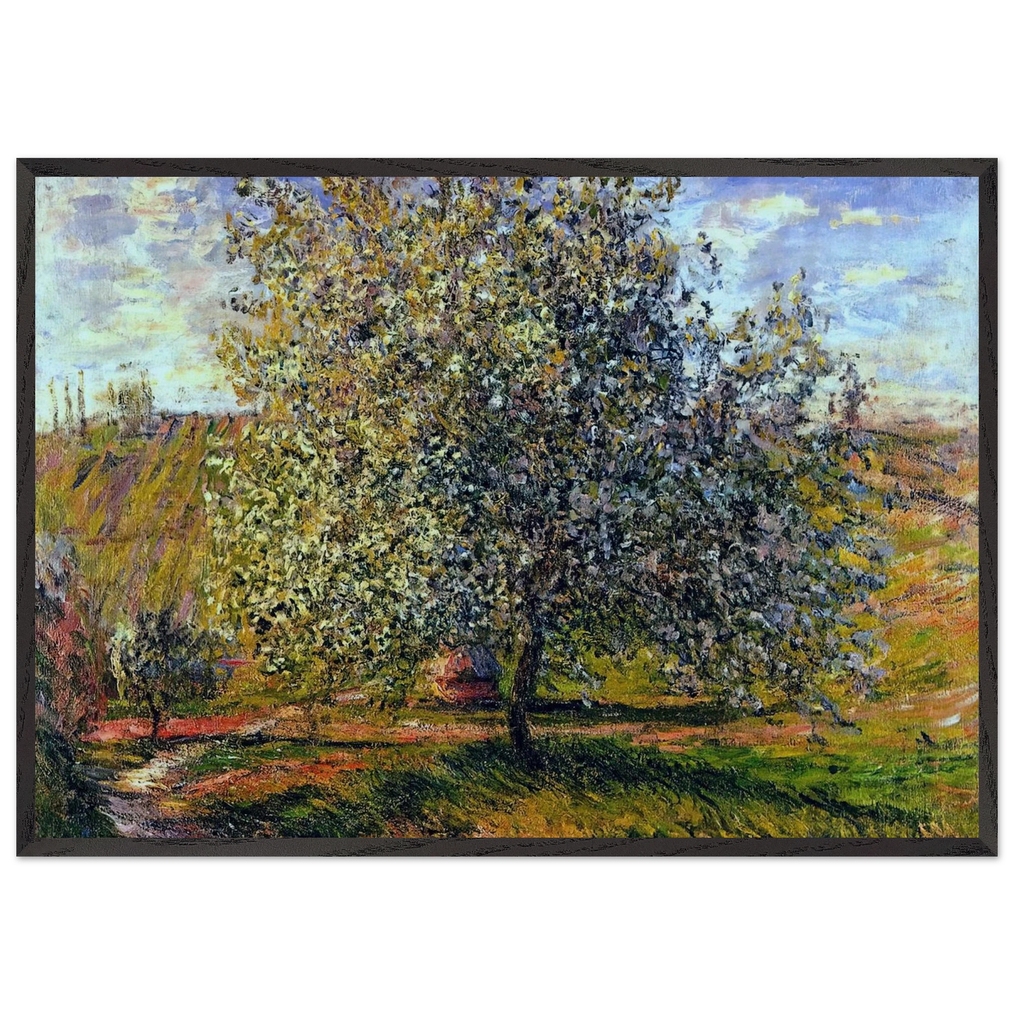 Tree in Flower near Vetheuil - claude monet Framed Art Print – Black Wooden Frame - Default Title - -Framed Art Print