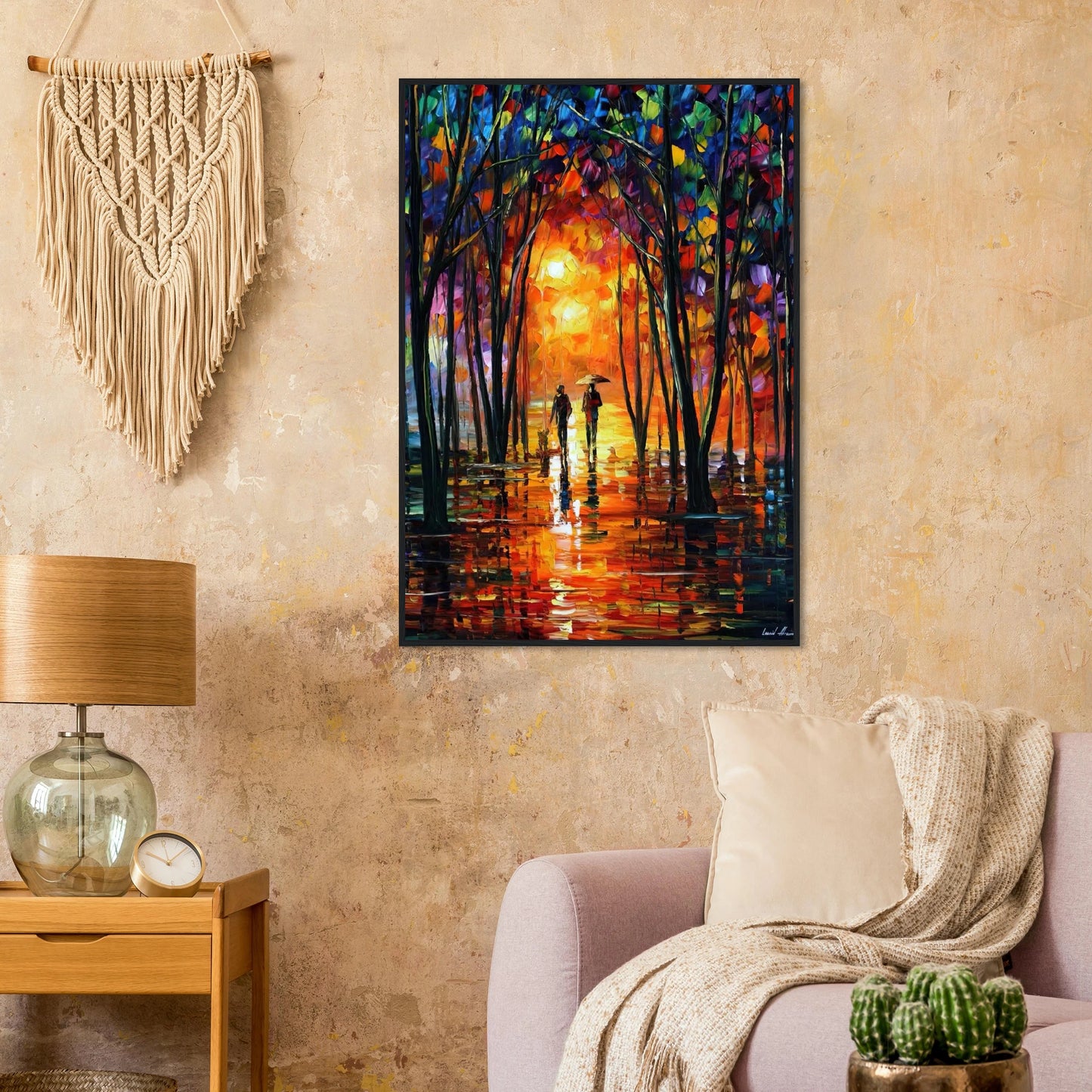 Leonid Afremov Wooden Framed Print - 8x12 inches / 21x29.7 cm - Wood frame-canvas