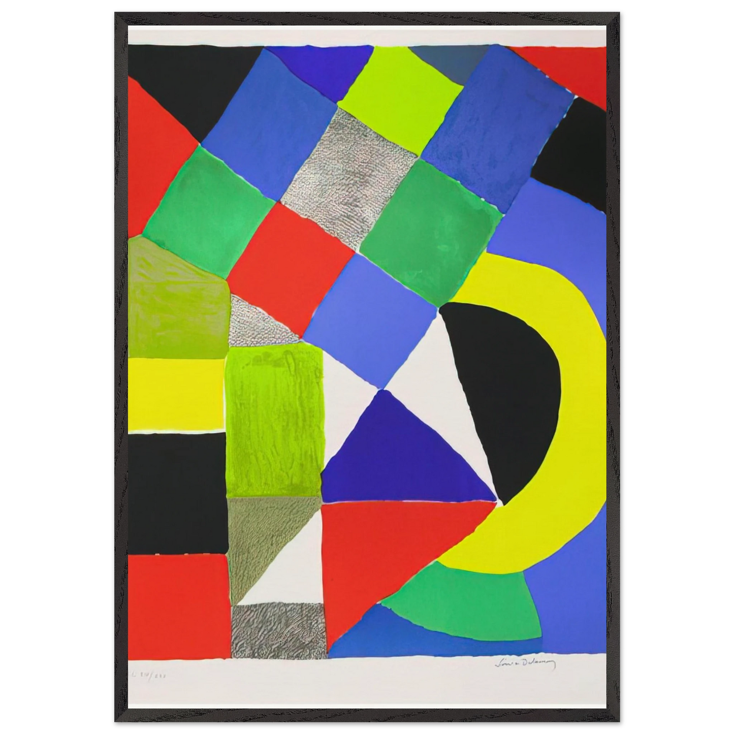 SQUARES - Sonia Delaunay Framed Art Print – Black Wooden Frame - Default Title - -Framed Art Print
