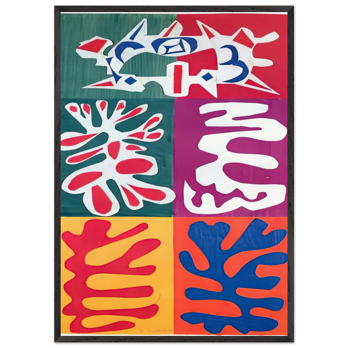 PANEL WITH MASK 1947 - Henri Matisse 70x100 cm / 28x40 inches Framed Art Print – Black Wooden Frame